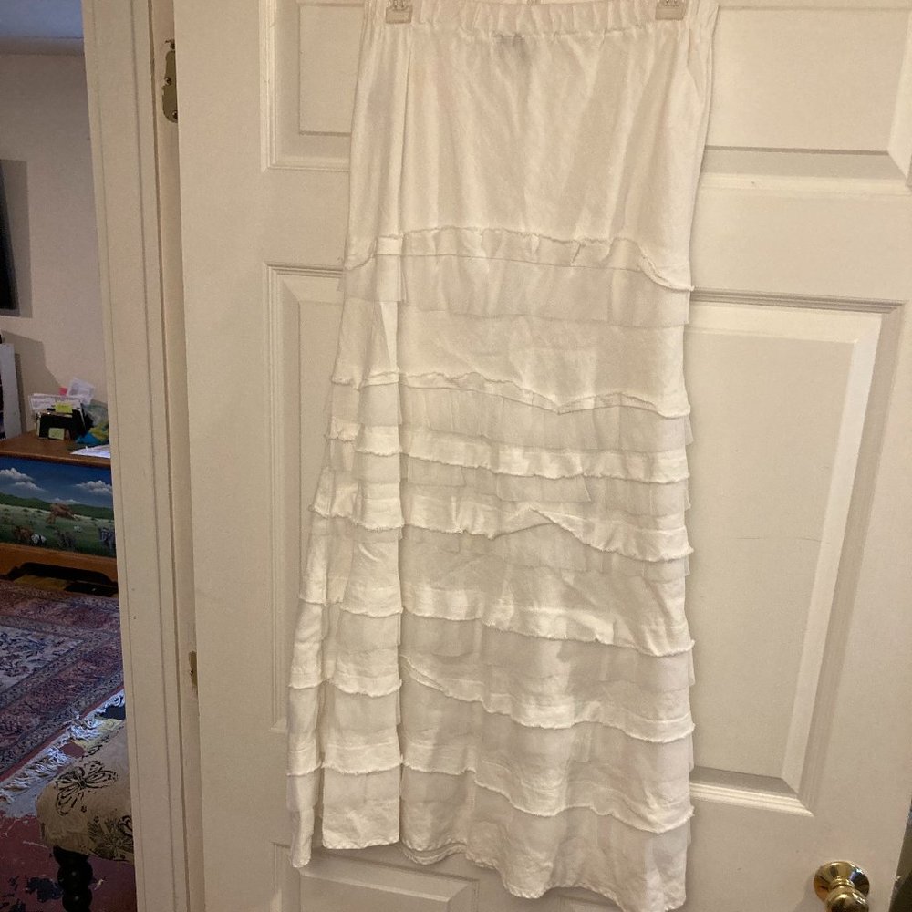 White Linen Skirt